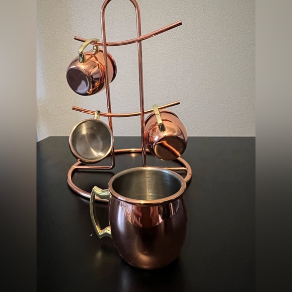 Mini Moscow Mule Copper Shot Glasses with Display Stand - Picture 3 of 4